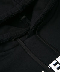 Tight Tension Heavy Weight Cotton Pile Fleece Sleeveless Hoodie - BLACK