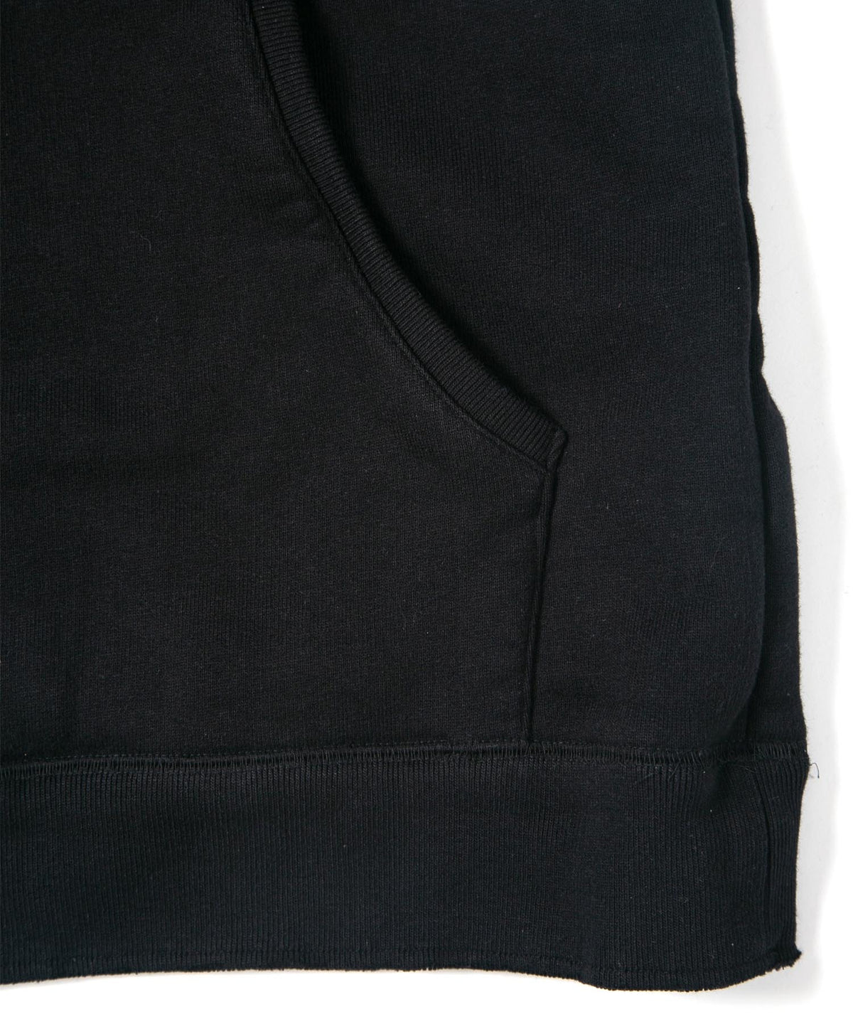 Tight Tension Heavy Weight Cotton Pile Fleece Sleeveless Hoodie - BLACK