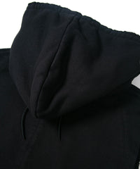 Tight Tension Heavy Weight Cotton Pile Fleece Sleeveless Hoodie - BLACK
