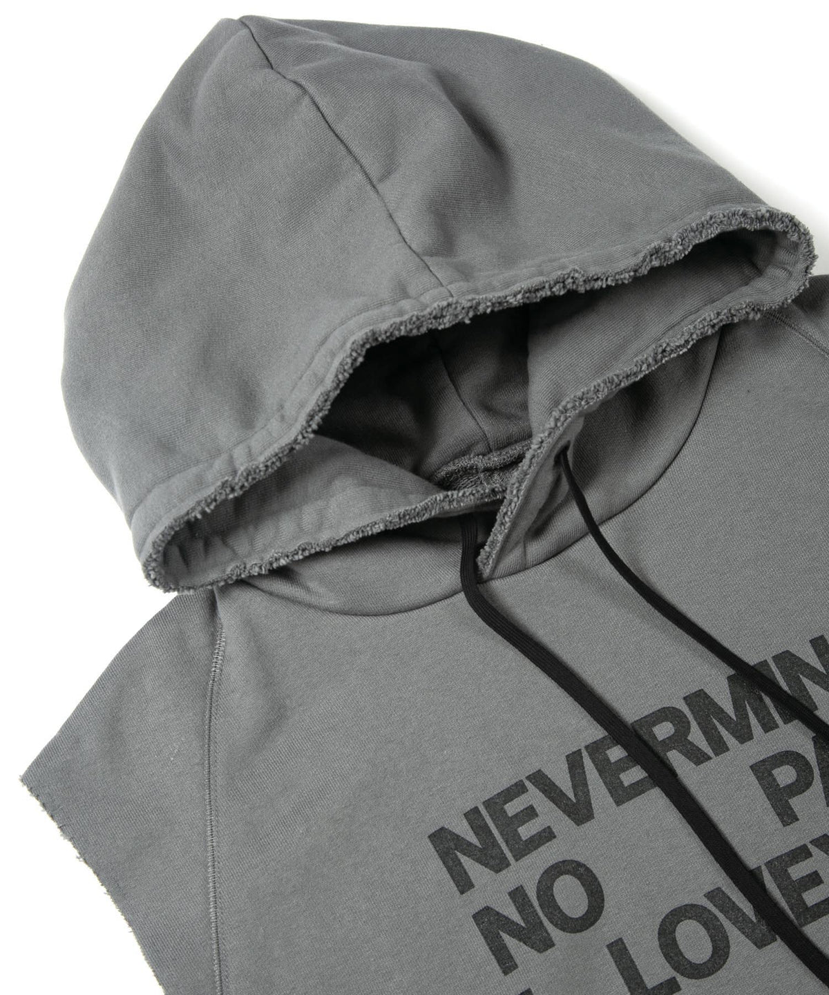 Tight Tension Heavy Weight Cotton Pile Fleece Sleeveless Hoodie - GRAY