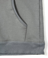 Tight Tension Heavy Weight Cotton Pile Fleece Sleeveless Hoodie - GRAY
