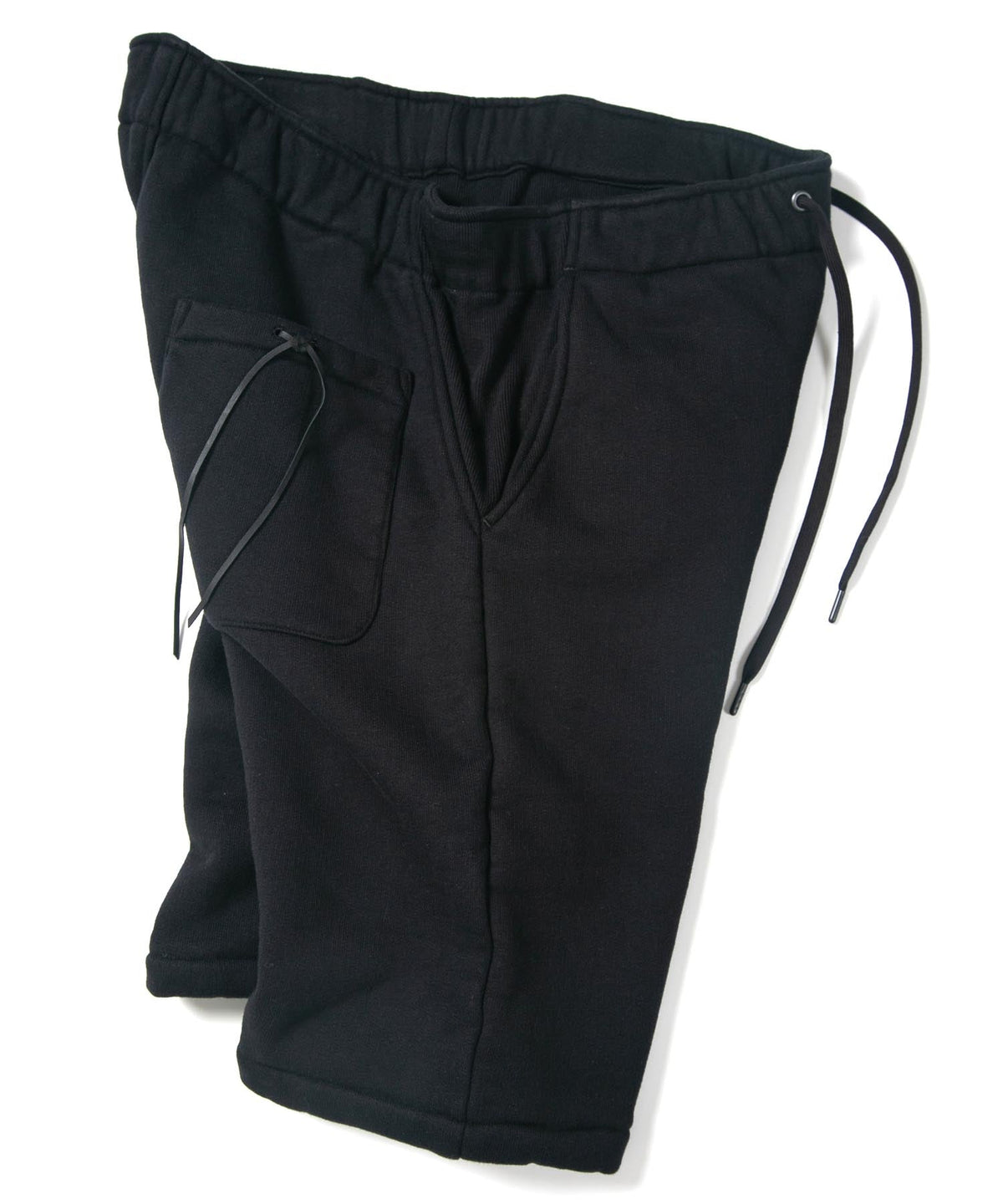 Tight Tension Heavy Weight Cotton Pile Fleece Shorts - BLACK