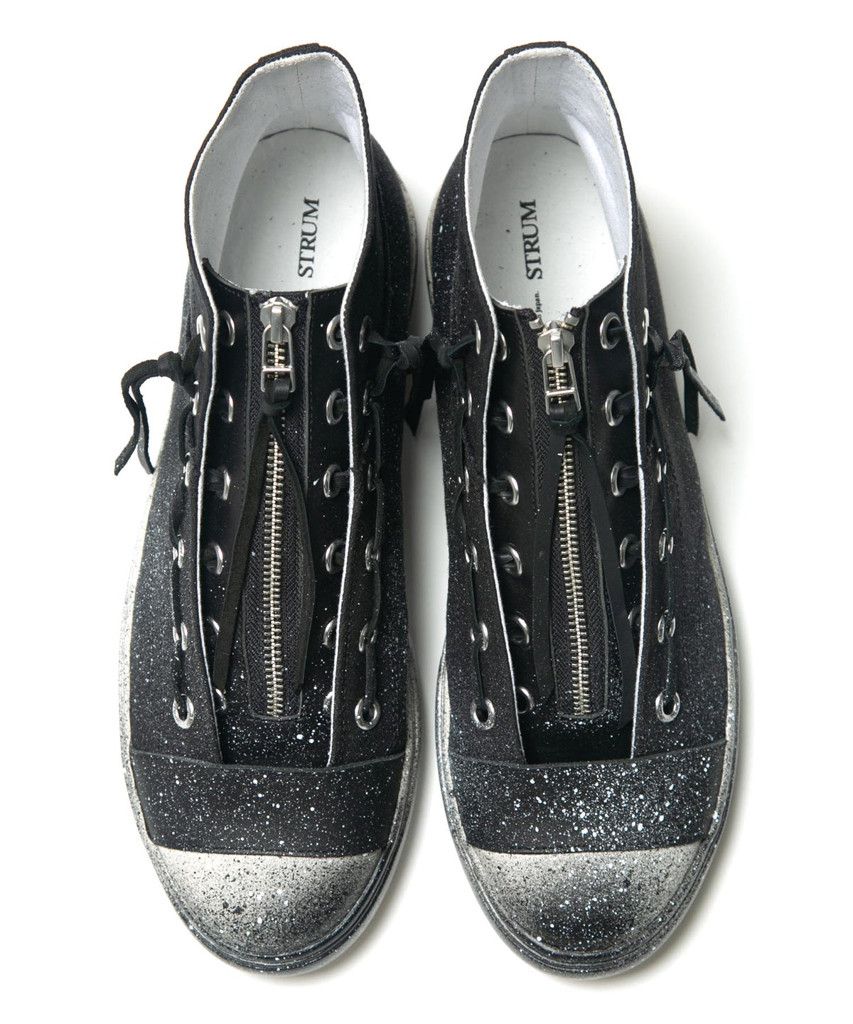 レザージップタン スニーカー BLACK REVOLT 2 / BLACK