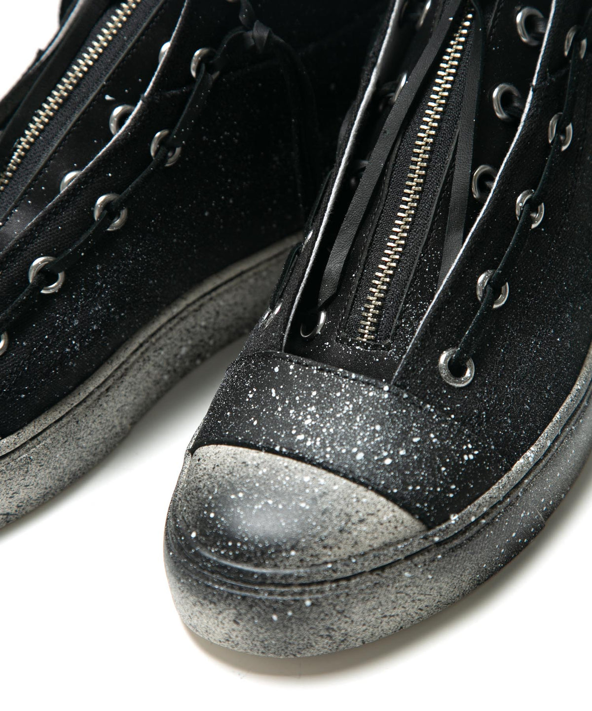 レザージップタン スニーカー BLACK REVOLT 2 / BLACK