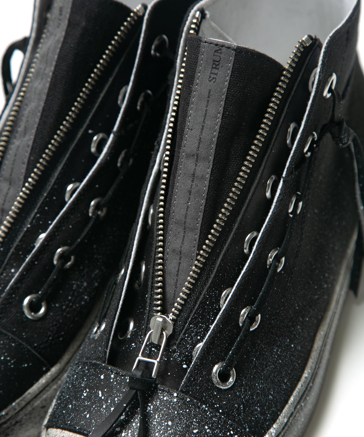 Load image into Gallery viewer, Leather Zip Tan Sneaker / BLACK
