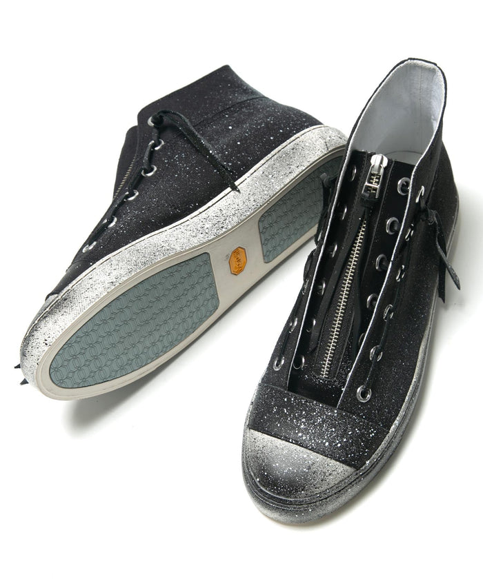 レザージップタン スニーカー BLACK REVOLT 2 / BLACK