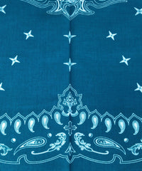 コットン バンダナ - ターコイズ × ホワイト