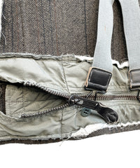 【一点物】タスマニアウール ヘリンボーンストライプ ジャケット × アメリカ軍フライトパンツ リメイク パラシュートジャケット - KHAKI - Mサイズ
