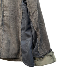 【一点物】タスマニアウール ヘリンボーンストライプ ジャケット × オランダ軍フィールドジャケット × ヴィンテージ ワークパンツ リメイク オーバーサイズジャケット - KHAKI - Lサイズ相当