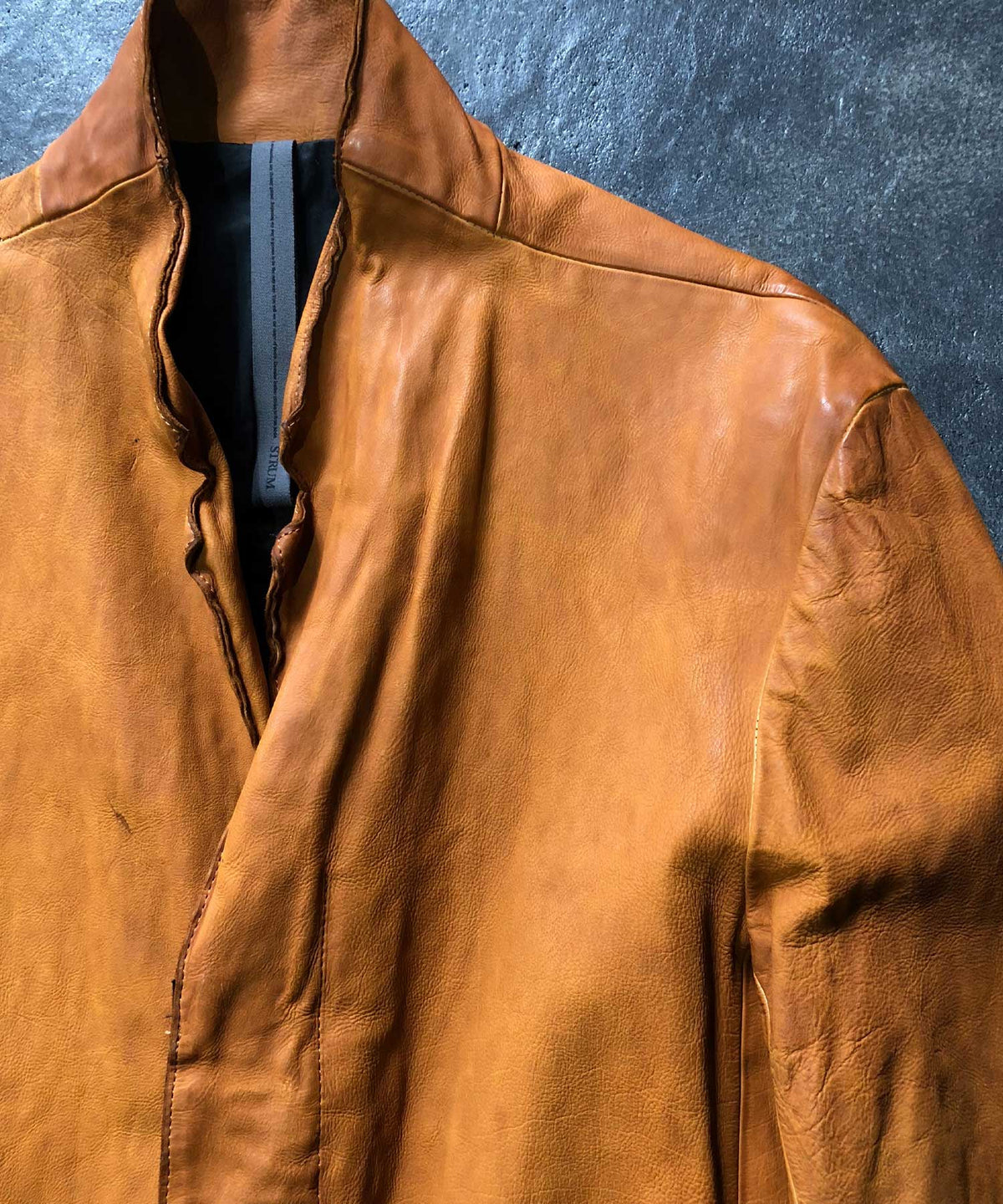 New 地生フルタンニンカーフ 製品染め ロングジャケット