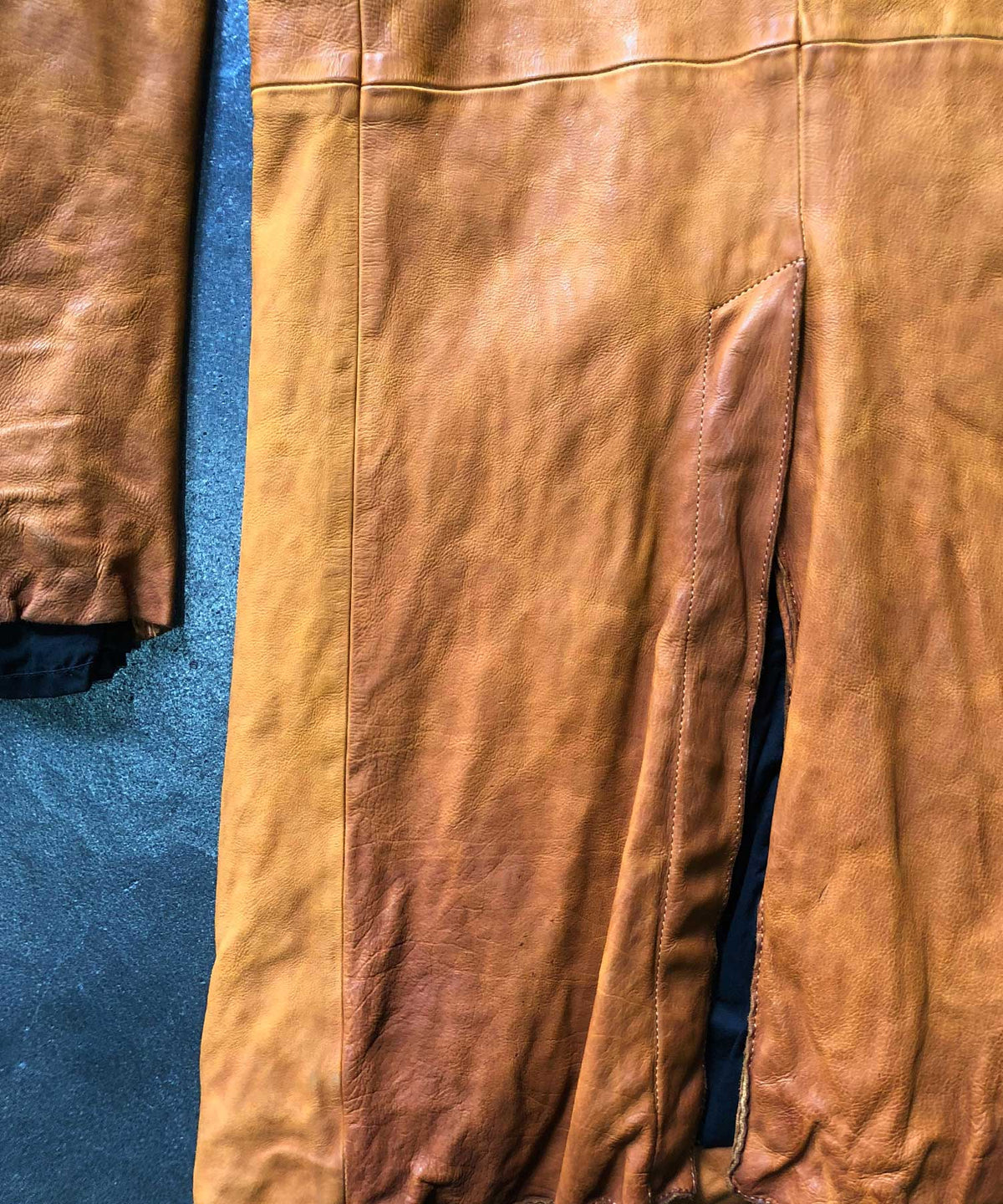 New 地生フルタンニンカーフ 製品染め ロングジャケット