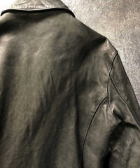 画像をギャラリービューアに読み込む, New 地生フルタンニンカーフ 製品染め シングルライダースジャケット - ブラック