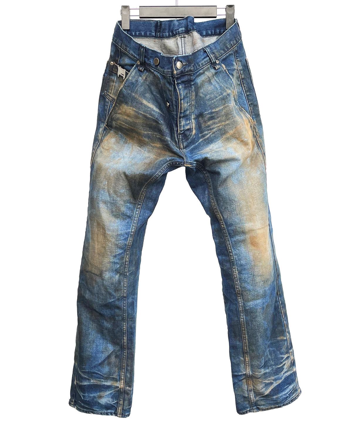 2店舗限定 12.5oz オーガニックコットン ストレッチデニム BOXY IGGY ボックスワイドストレート Burnyard（バーンヤード）加工 - INDIGO