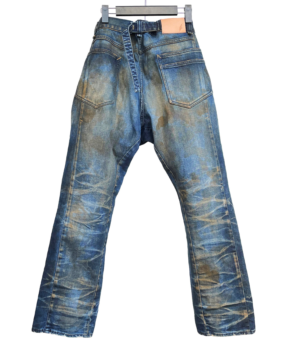 2店舗限定 12.5oz オーガニックコットン ストレッチデニム BOXY IGGY ボックスワイドストレート Burnyard（バーンヤード）加工 - INDIGO