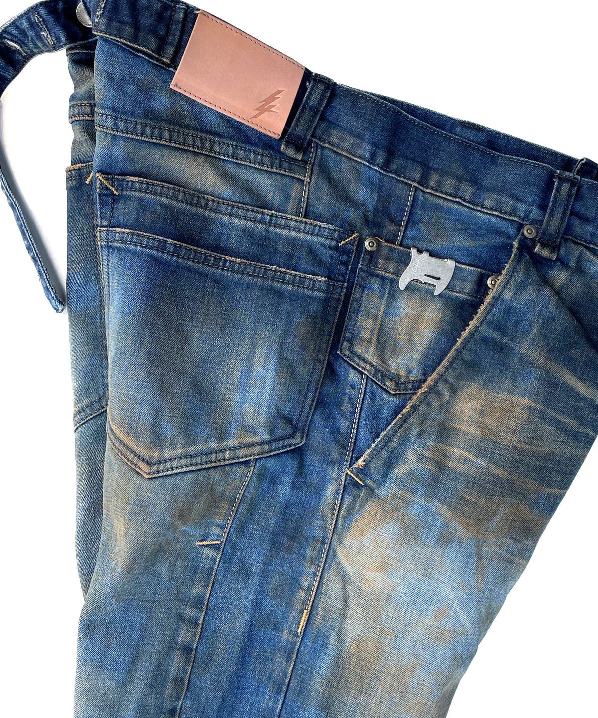 2店舗限定 12.5oz オーガニックコットン ストレッチデニム BOXY IGGY ボックスワイドストレート Burnyard（バーンヤード）加工 - INDIGO