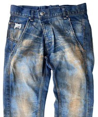 2店舗限定 12.5oz オーガニックコットン ストレッチデニム BOXY IGGY ボックスワイドストレート Burnyard（バーンヤード）加工 - INDIGO