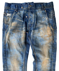 2店舗限定 12.5oz オーガニックコットン ストレッチデニム BOXY IGGY ボックスワイドストレート Burnyard（バーンヤード）加工 - INDIGO