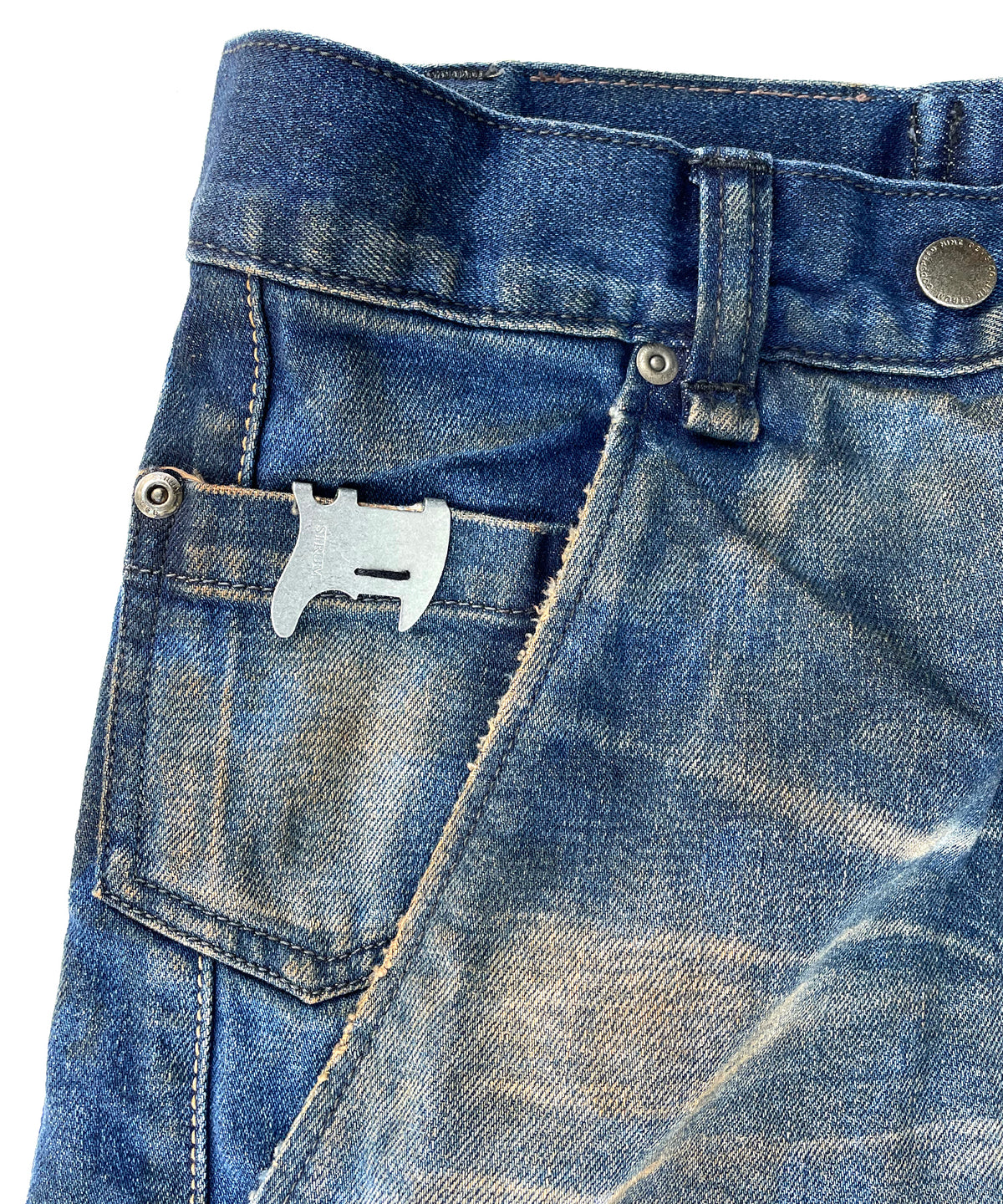 2店舗限定 12.5oz オーガニックコットン ストレッチデニム BOXY IGGY ボックスワイドストレート Burnyard（バーンヤード）加工 - INDIGO