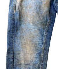 2店舗限定 12.5oz オーガニックコットン ストレッチデニム BOXY IGGY ボックスワイドストレート Burnyard（バーンヤード）加工 - INDIGO