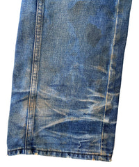 2店舗限定 12.5oz オーガニックコットン ストレッチデニム BOXY IGGY ボックスワイドストレート Burnyard（バーンヤード）加工 - INDIGO