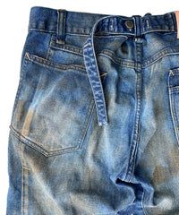 2店舗限定 12.5oz オーガニックコットン ストレッチデニム BOXY IGGY ボックスワイドストレート Burnyard（バーンヤード）加工 - INDIGO