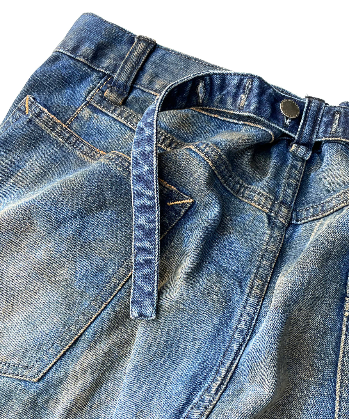 2店舗限定 12.5oz オーガニックコットン ストレッチデニム BOXY IGGY ボックスワイドストレート Burnyard（バーンヤード）加工 - INDIGO