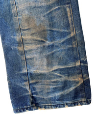 2店舗限定 12.5oz オーガニックコットン ストレッチデニム BOXY IGGY ボックスワイドストレート Burnyard（バーンヤード）加工 - INDIGO