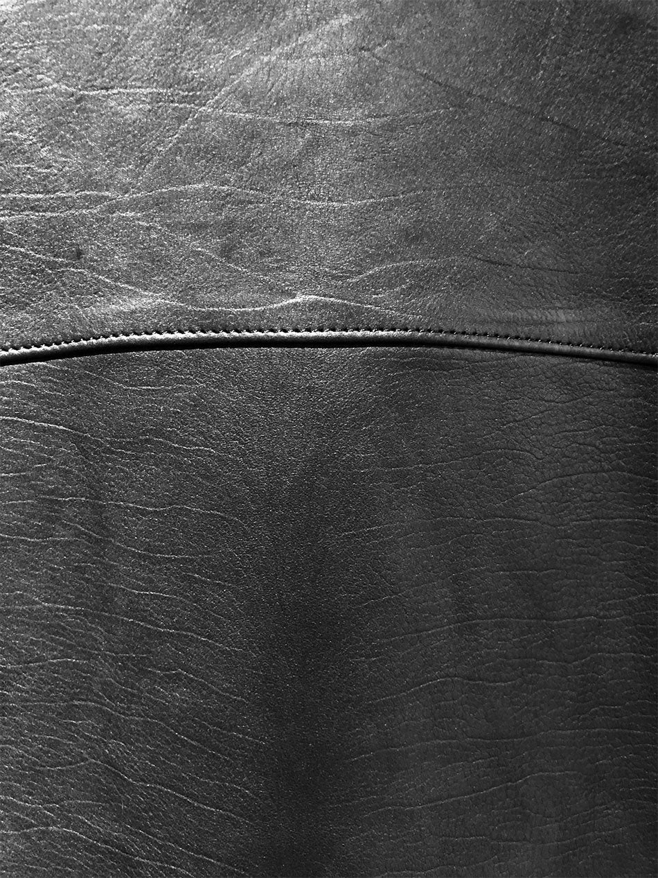 Domestic Calf Skin Single Riders Jacket with Collar