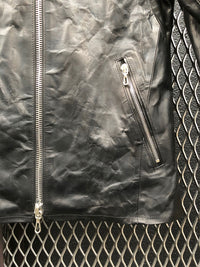 地生フルタンニンカーフ イタリアン OIL/WAX 加工 シングルライダースジャケット - ブラック