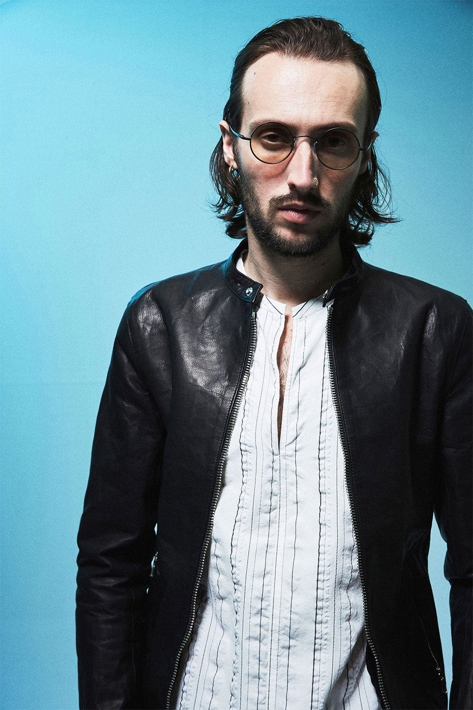 地生フルタンニンカーフ イタリアン OIL/WAX 加工 シングルライダースジャケット - ブラック