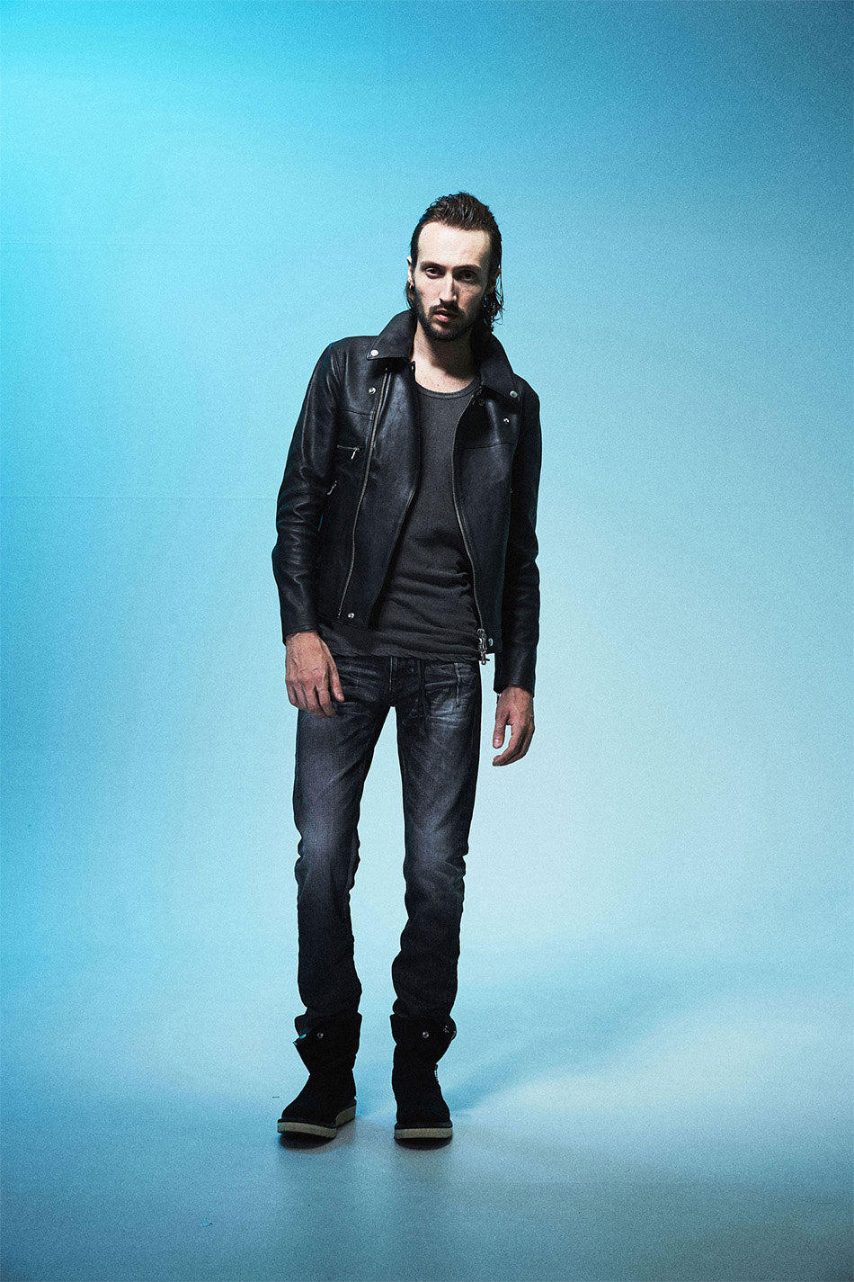 Domestic Calf Skin Double Riders Jacket