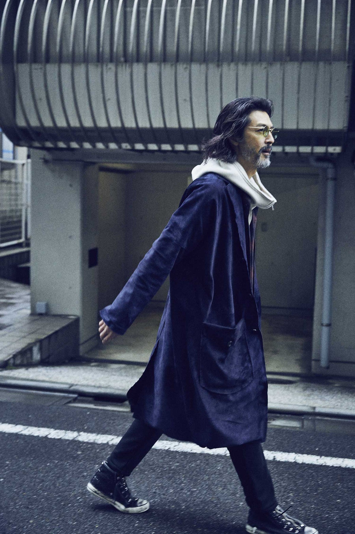 Domestic Calf Suede Over Coat / DARK PURPLE