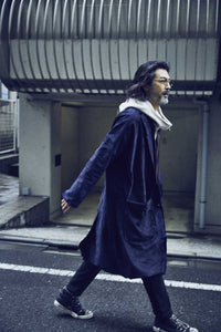 Domestic Calf Suede Over Coat / DARK PURPLE