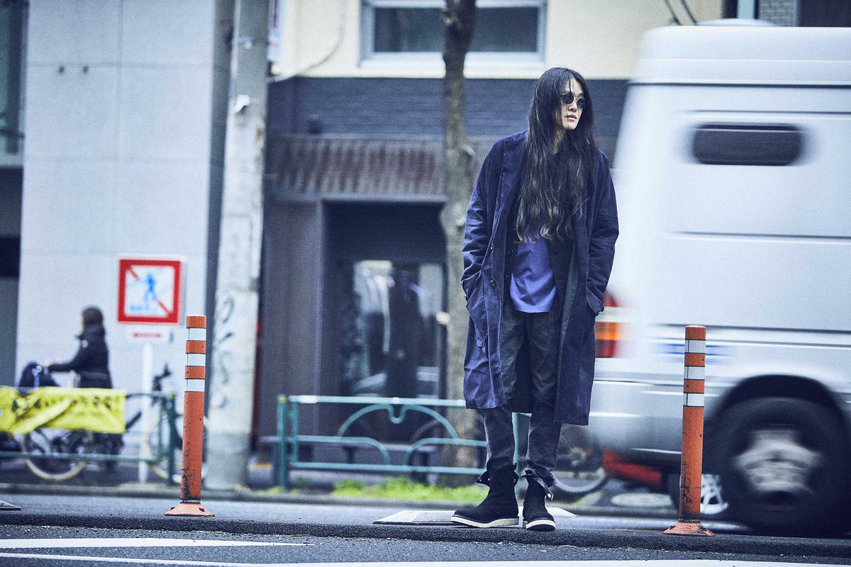 Domestic Calf Suede Over Coat / DARK PURPLE