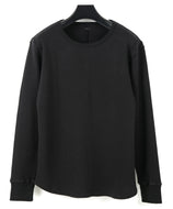 ローゲージストレッチ カノコダブル ジャージ T シャツ - BLACK