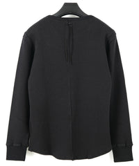 ローゲージストレッチ カノコダブル ジャージ T シャツ - BLACK