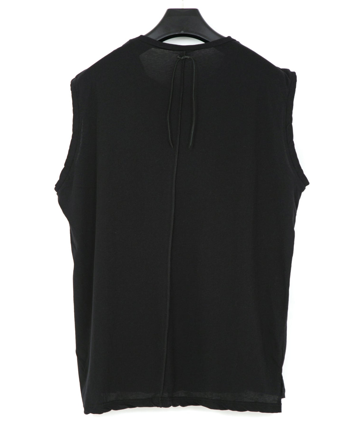 Hard Twist Cotton Over Size Sleeveless Cut&Sew - BLACK