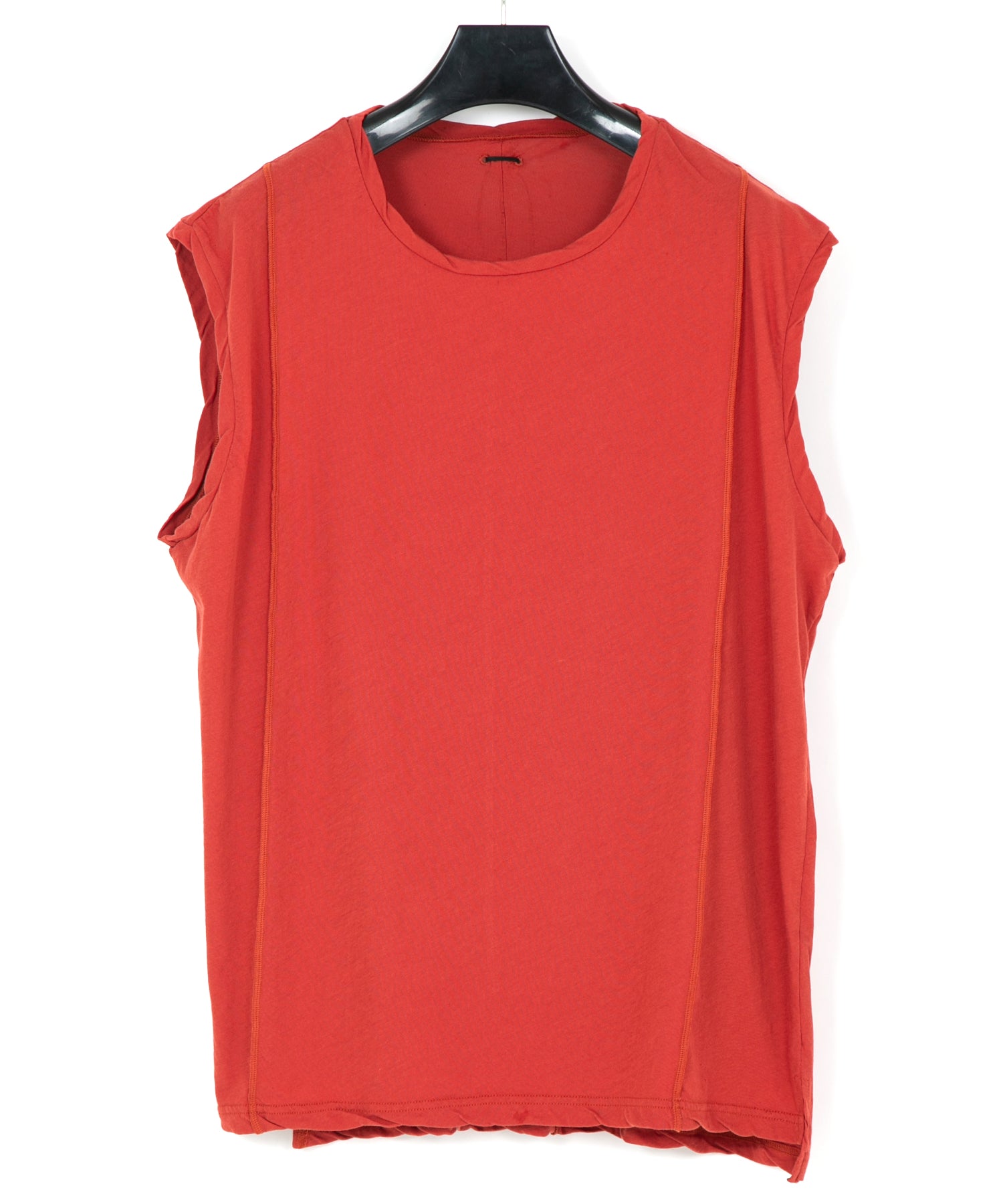 Load image into Gallery viewer, Hard Twist Cotton Over Size Sleeveless Cut&amp;Sew - RED