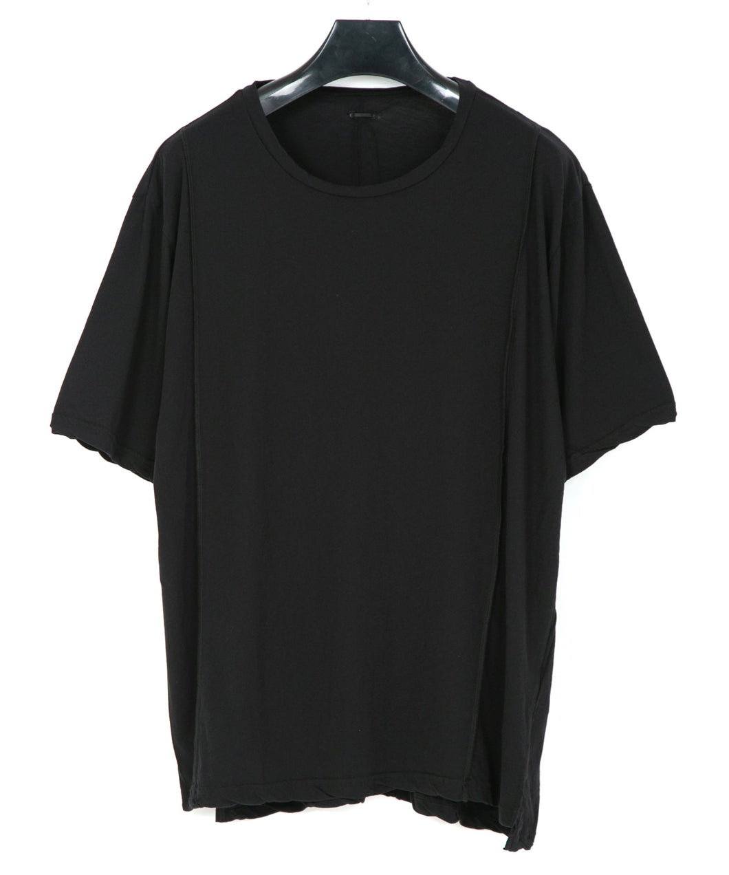 Hard Twist Cotton Oversize Crew Neck T-shirt - BLACK
