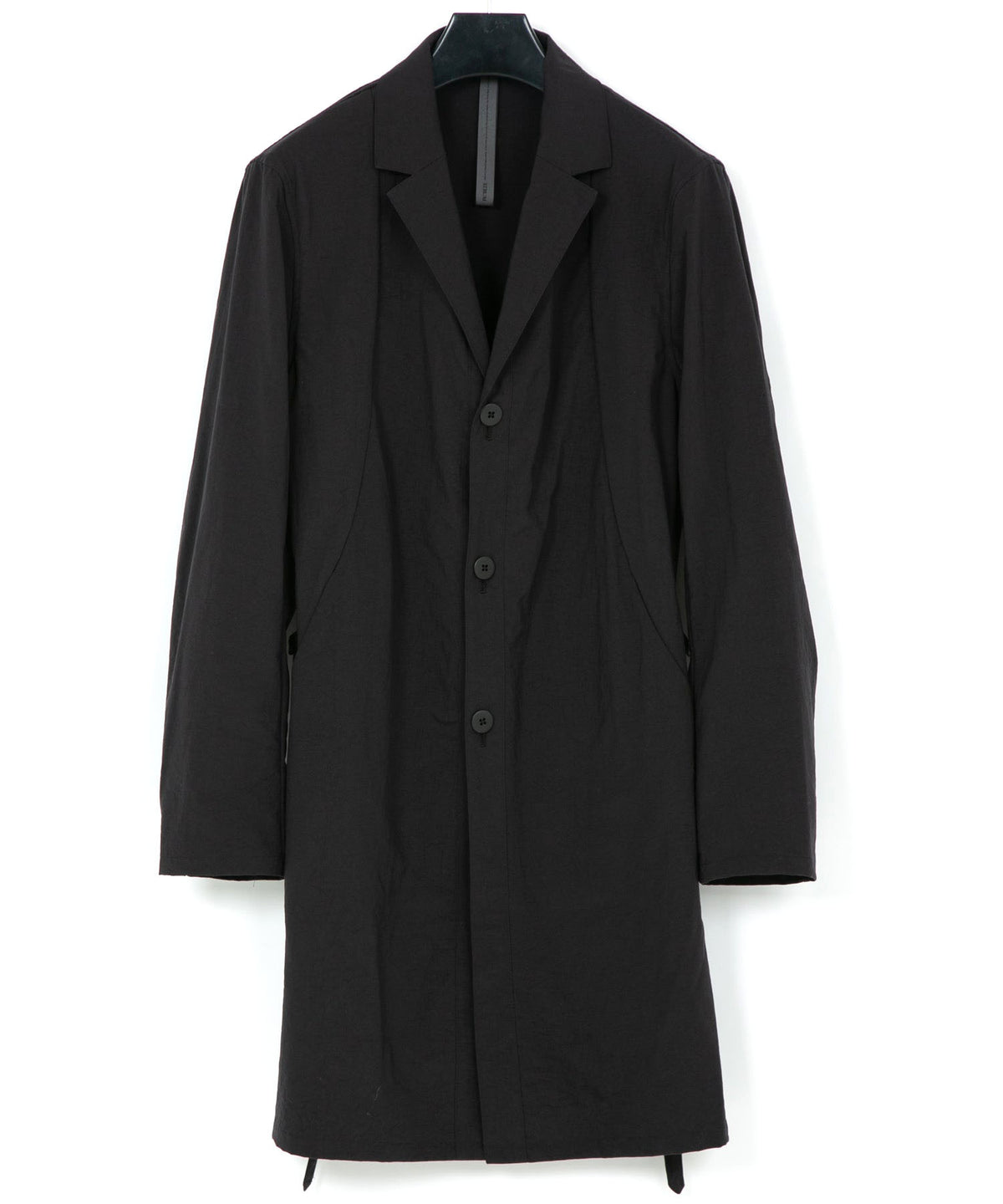 Taslan Finished Nylon Ox Long Jacket - BLACK