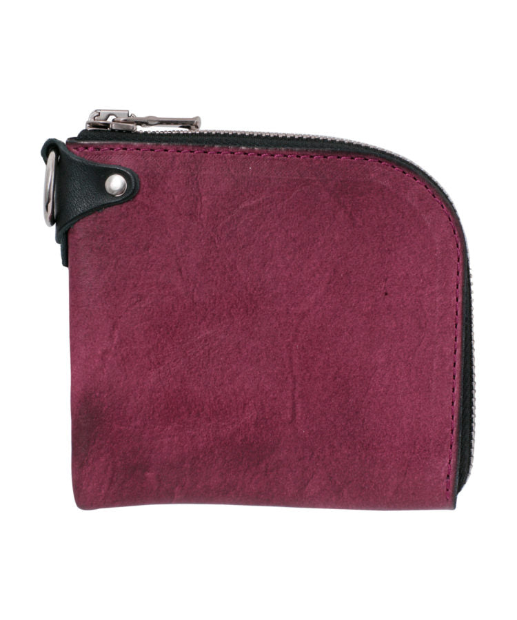 [Burning Dyed] Domestic Vegetable Full Tanned Calf Skin Wallet / Burgundy