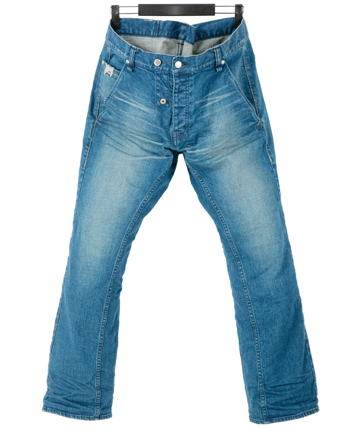 12.5oz オーガニックコットン ストレッチデニム BOXY IGGY ボックスワイドストレート ユーズド加工 - INDIGO