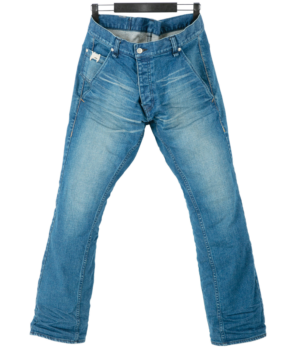 12.5oz オーガニックコットン ストレッチデニム BOXY IGGY ボックスワイドストレート ユーズド加工 - INDIGO