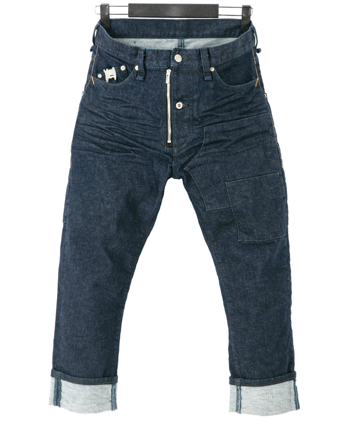 12.5oz オーガニックコットン ストレッチデニム CROPPED JAM クロップド ワンウォッシュ - INDIGO