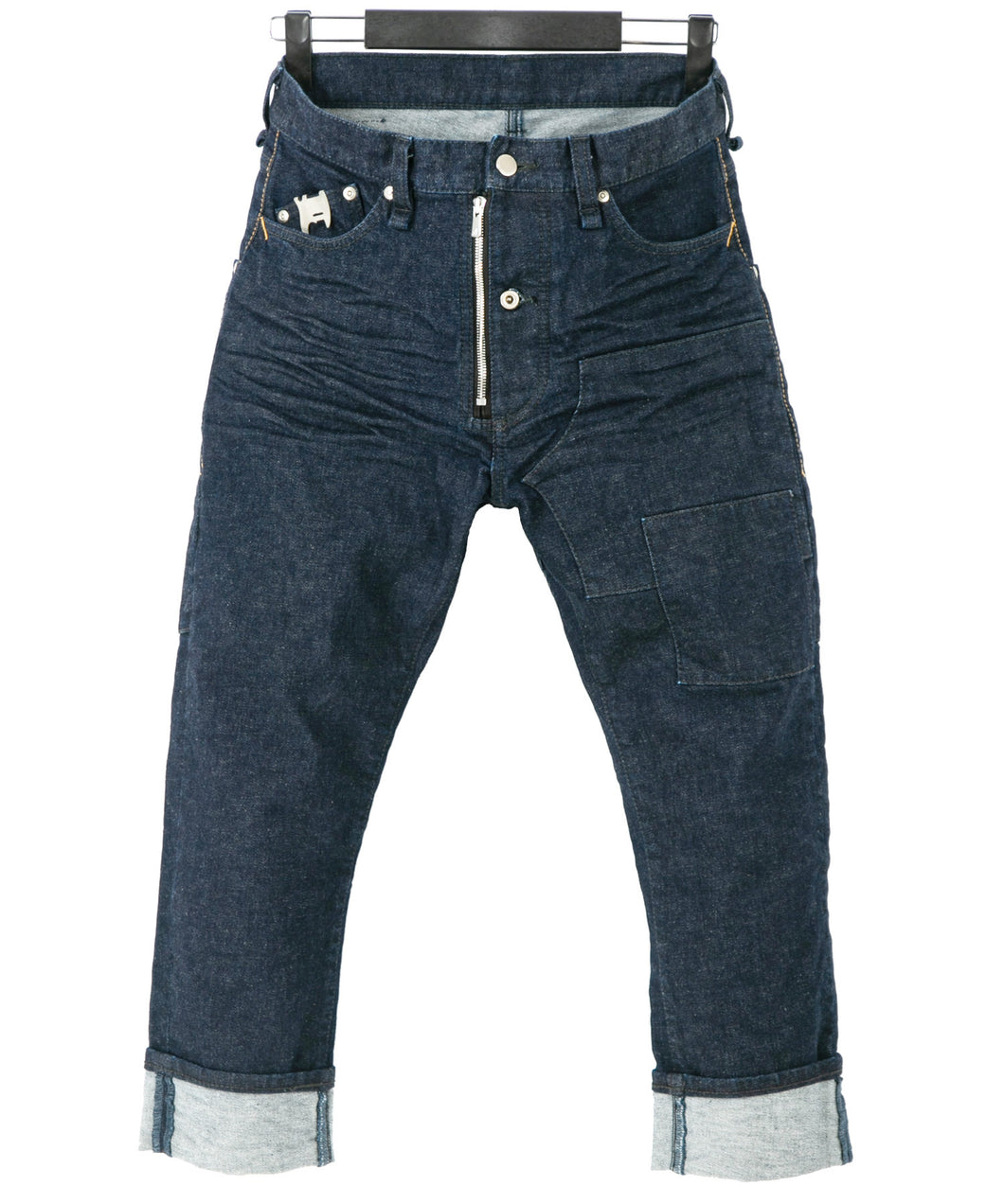 12.5oz Organic Cotton Stretch Denim Cropped Jeans One Wash / INDIGO