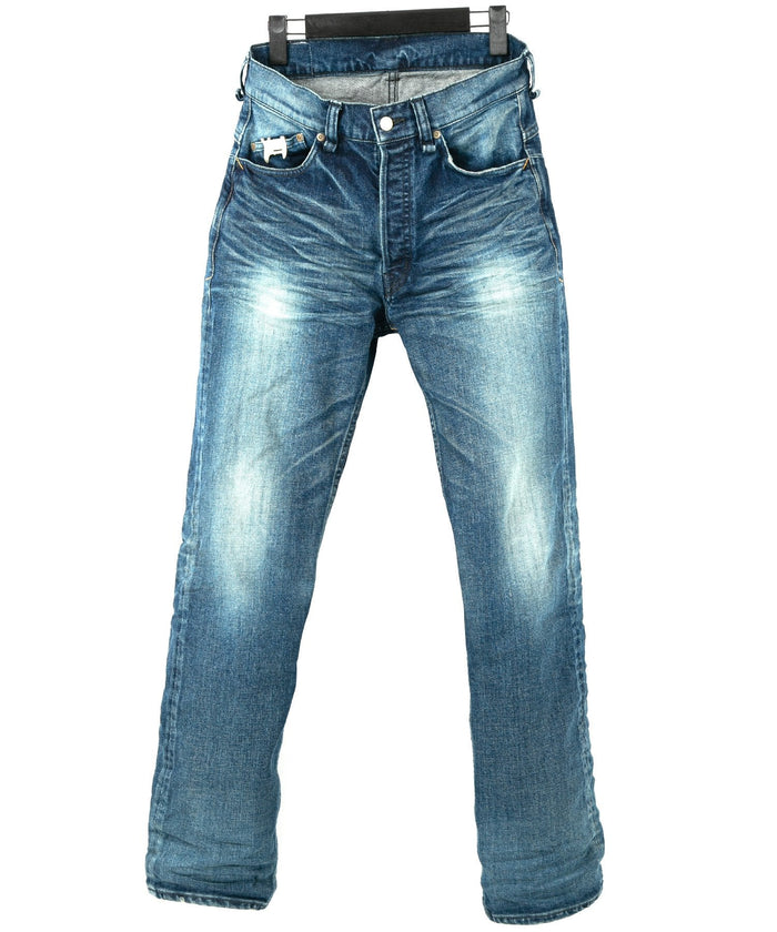 12.5oz オーガニックコットン ストレッチデニム 1977 レギュラーストレート ユーズド加工 - INDIGO
