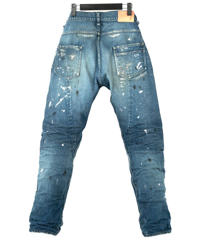 12.5oz オーガニックコットン ストレッチデニム 1977 レギュラーストレート 100年加工 - INDIGO