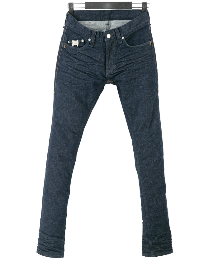 12.5oz オーガニックコットン ストレッチデニム SKINNY JOHN スキニー ワンウォッシュ - INDIGO
