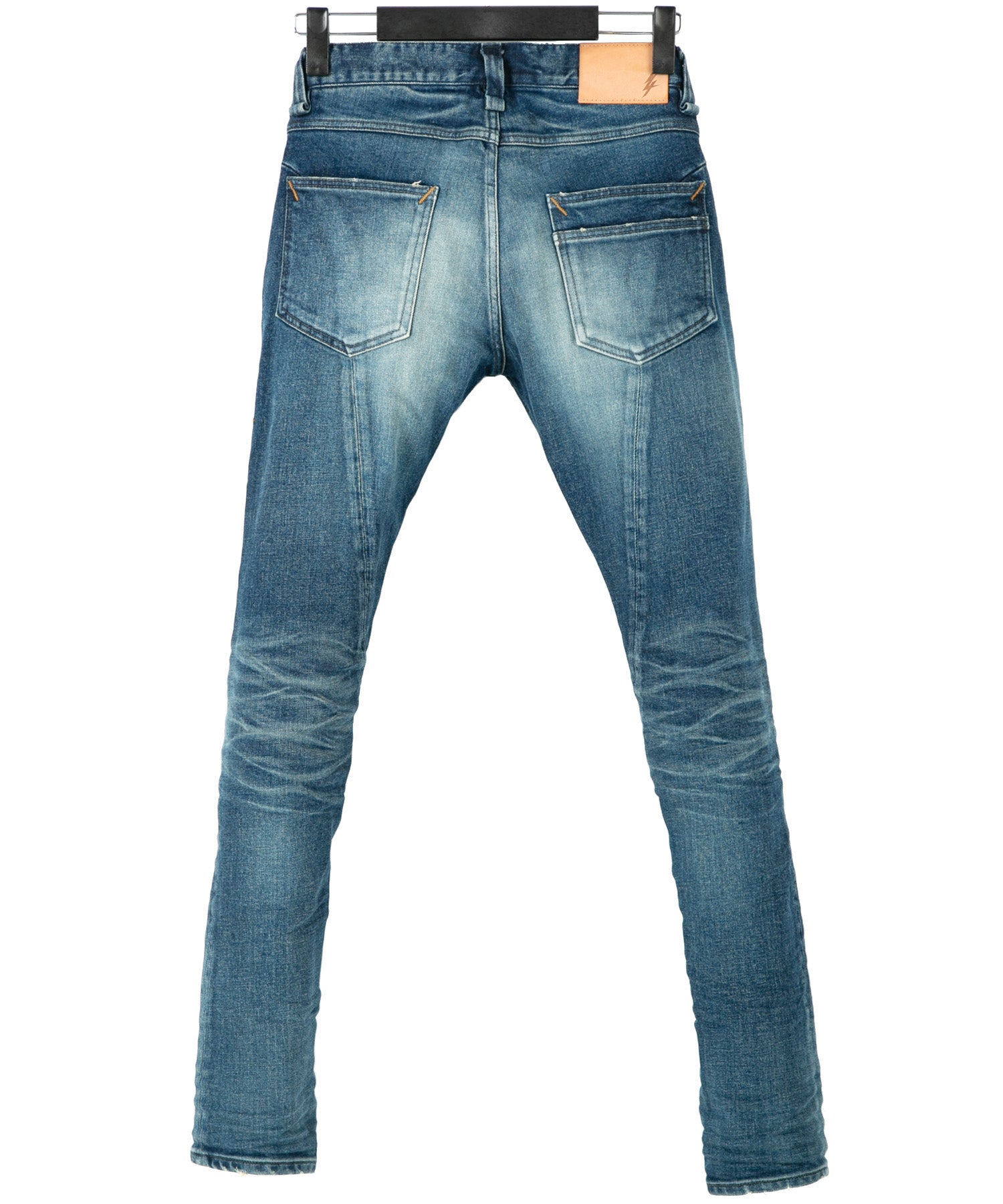 Load image into Gallery viewer, 12.5oz Organic Cotton Stretch Denim Skinny Jeans Used Processing / INDIGO