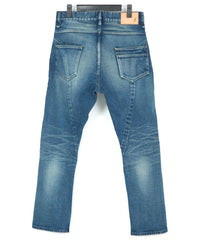 12.5oz Organic Cotton Stretch Over Lap Tight Straight Jeans - INDIGO